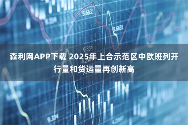 森利网APP下载 2025年上合示范区中欧班列开行量和货运量再创新高
